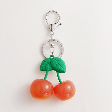 Dessin animé créatif net fruits rouges cerise résine sac d'école porte-clés pendentif voiture porte-clés en gros NHAP461322's discount tags