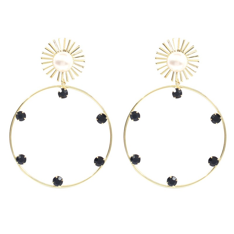 Pearl Circle Diamond Earrings Wholesale