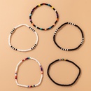 Bohemian ethnic style beaded color beads black and white contrast color bracelet fivepiece setpicture11
