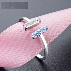 Cross-Border Hot Sale Hot Products Double T Diamond S925 Silver Ring Elegant Chanel's Style Adjustable Bracelet Wholesale