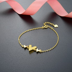 New popular accessories Korean 925 silver zirconium bracelet temperament letter V-shaped simple bracelet