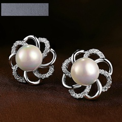 popular flower earrings s925 sterling silver pearl earrings wholesale