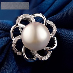 925 silberne Muschelperlen Perlenschmuck Multi-Style offener Silberring kreativer Schmuck Großhandel