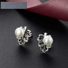 pearl leaf s925 white fungus earrings elegant fashion super fairy ear jewelry wholesale