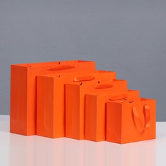 Sac fourre-tout orange Sac en papier Sac cadeau Vêtements Sac à provisions Anniversaire Retour Cadeau Emballage Cosmétique Rouge à Lèvres Cadeau Sac