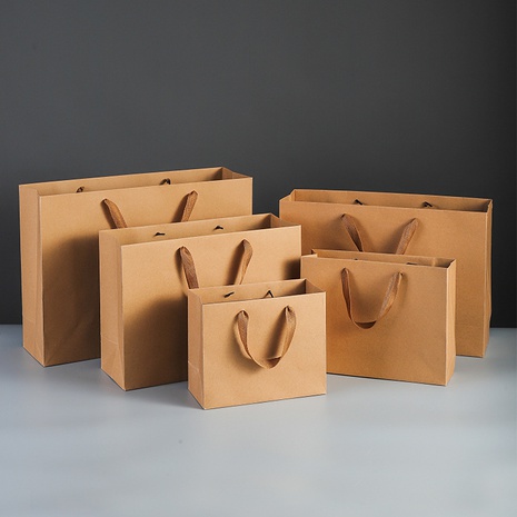 Version horizontale du sac en papier kraft sac de vêtements en gros sac fourre-tout en papier kraft sac cadeau NHSEX471334's discount tags