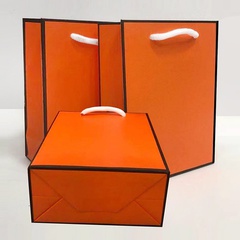 Sac à main Sac de transport Orange Blanc Carton Bijoux Sac cadeau Sac en papier Emballage