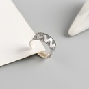 Japanischer und koreanischer S925 Sterling Silber geometrischer Punkt breites Gesicht trendiger wilder offener Ringpicture10