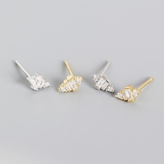S925 sterling silver stacking diamond design earrings