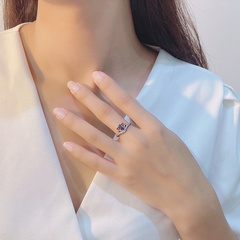Korean S925 Silver Fashion Design Texture Crown Ring Temperament Silver Jewelry Wholesale