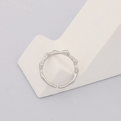 Korean s925 silver ring design simple irregular lava texture open ring wholesale