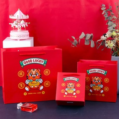 Cartoon Gift Bag Spring Festival Red Gift Bag Portable Paper Bag Packaging Bag Wholesale