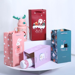 New Cartoon Gift Water Cup Bag Spot Christmas Gift Packaging Bag Widened Paper Bag Thermos Cup Portable Paper Bag