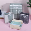 Small Plaid Ins Style Business Plaid Gift Bag Packaging Bag Simple Handbag Clothing Store Paper Bag in Stock Wholesalepicture14