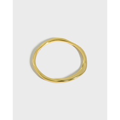 Korean niche fold texture ring irregular S925 sterling silver ring female ring
