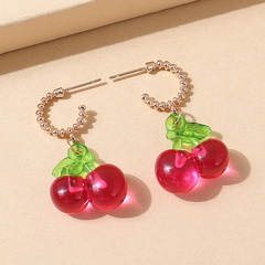 European and American niche creative fruit fashion cherry earrings