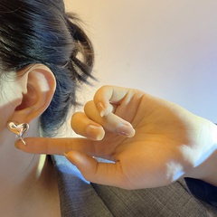 South Korea design heart 925 sterling silver personality drop earrings