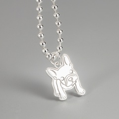 Korean 925 sterling silver pug shape necklace pug dog clavicle chain