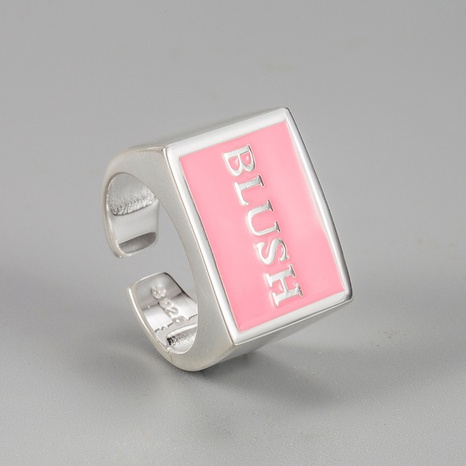 Fashion sterling silver 925 ring pink enamel epoxy ring wholesale's discount tags