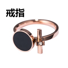 Fashion Geometric Circle Women's Fashion Titanium Steel Ring