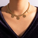 Hip Hop Alloy Disc Single Layer Thick Necklace Wholesalepicture8