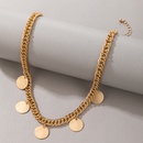 Hip Hop Alloy Disc Single Layer Thick Necklace Wholesalepicture9