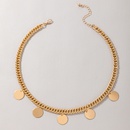 Hip Hop Alloy Disc Single Layer Thick Necklace Wholesalepicture12