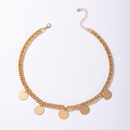 Hip Hop Alloy Disc Single Layer Thick Necklace Wholesalepicture13