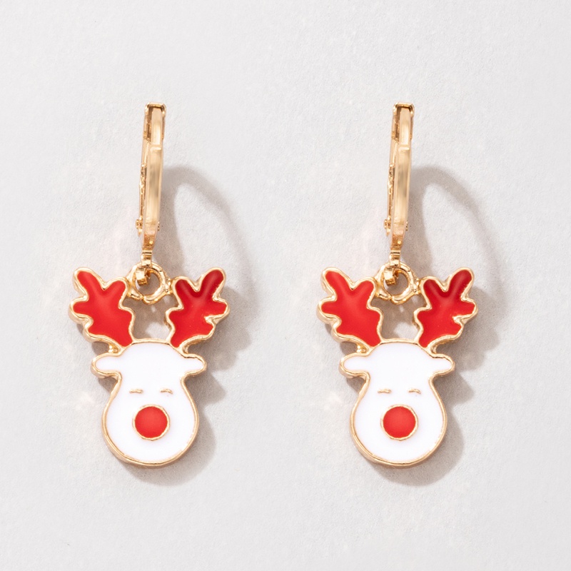 new Christmas wreath dripping earrings cartoon elk earrings wholesale