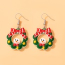 European and American color resin Christmas wreath ear hook snowman bow earringspicture8