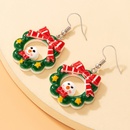 European and American color resin Christmas wreath ear hook snowman bow earringspicture10