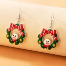 European and American color resin Christmas wreath ear hook snowman bow earringspicture12