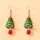 Christmas Day New Green Christmas Tree Spiral Ear Hook Geometric Beaded Pendant Earringspicture8