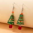 Christmas Day New Green Christmas Tree Spiral Ear Hook Geometric Beaded Pendant Earringspicture13