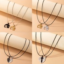 Jewelry Alloy Peach Heart Double Necklace Irregular Round Bead Chain Necklacepicture23