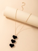 European and American personality exaggerated spades heart velvet pendent necklacepicture12