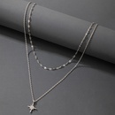 New Silver Oval Geometric Buckle Octagonal Light Star Pendant Necklace Wholesalepicture8