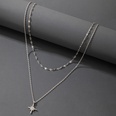 New Silver Oval Geometric Buckle Octagonal Light Star Pendant Necklace Wholesalepicture14
