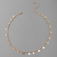 Mode simple alliage de bijoux galvanoplastie petit disque collier monocouche en gros