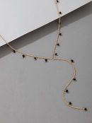 European and American fashion new black beads golden chain necklace wholesalepicture20