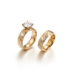 new simple titanium steel ring pair 18k gold ring diamond jewelry