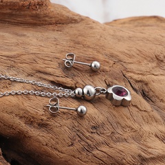 Korean trend niche pendant necklace earrings set simple lady jewelry set wholesale