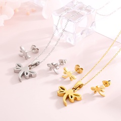 new fashion animal small dragonfly pendant earrings necklace set wholesale