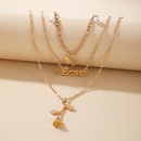 new popular English alphabet butterfly rose pendent pearl multilayer necklace femalepicture10