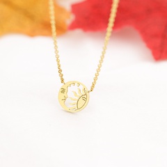 Cross-Border Hot Sale Sun and Moon Vacuum Pendant Necklace in Tarot Card Women's 18K Real Gold Plating Women's Necklace