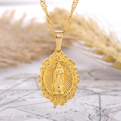Collier pendentif vierge marie mode européenne et américaine collier rétro en cuivre bijoux