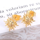 European and American new fashion creative sun stars personality smiley face copper earringspicture9