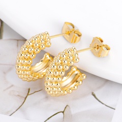 European and American simple semicircular earrings fashion gold-plated C-shaped copper earrings