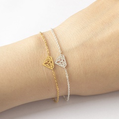 Gold Exquisite Origami Jewelry Geometric Pattern Stainless Steel Bracelet Minimalist Wedding Bridesmaid Bridal Gift