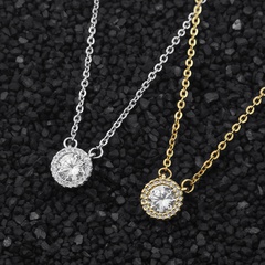 ball rotating necklace zircon inlaid pendant clavicle chain